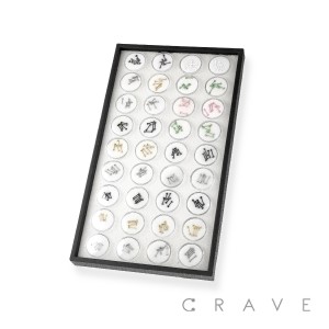 180 PCS OF ASSORTED 316L SURGICAL STEEL LABRET JAR TRAY SET